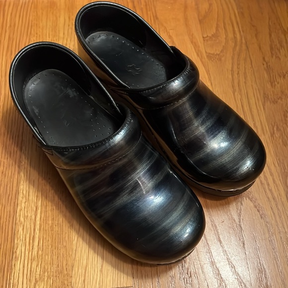 dansko striped clogs